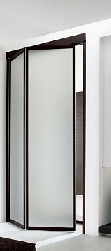 Adielle Unika Porte a soffietto alluminio rivestito wengè vetro acidato