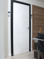 Дверь BARAUSSE TETRIX X310, шпон дуба и глянцевые вставки, 20000 руб.